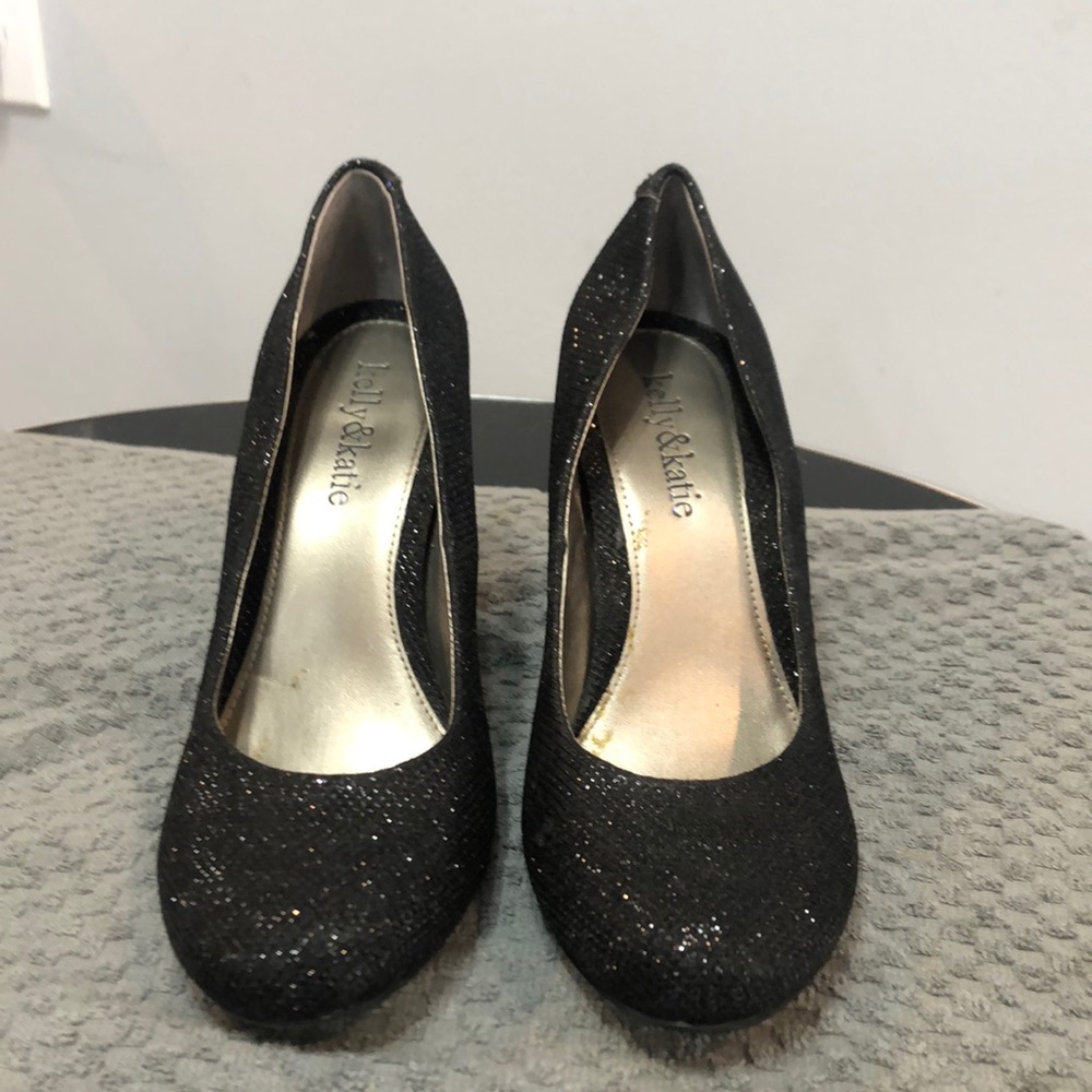 Black sparkly heels